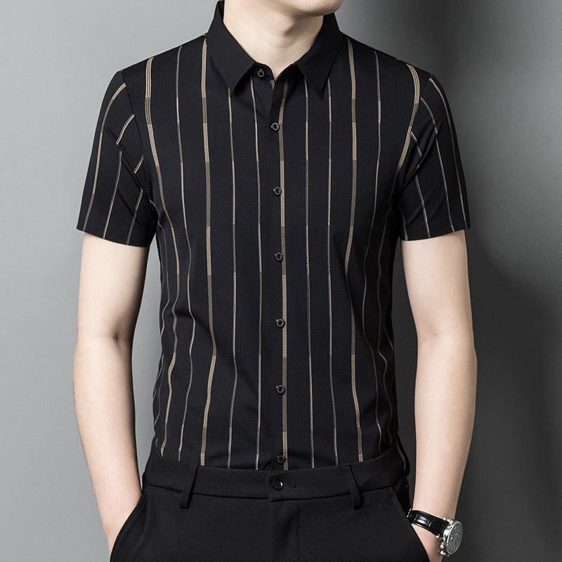 zd363-Men's Ice Silk Short Sleeve Shirt