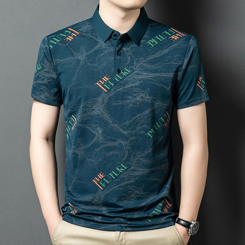 luu346-Men's Casual Short Sleeve Polo Shirt