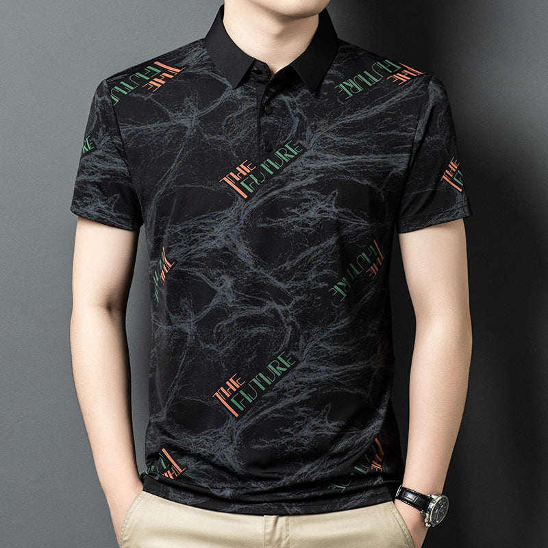 luu346-Men's Casual Short Sleeve Polo Shirt