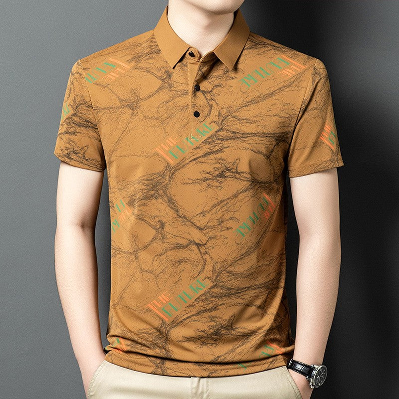 luu346-Men's Casual Short Sleeve Polo Shirt