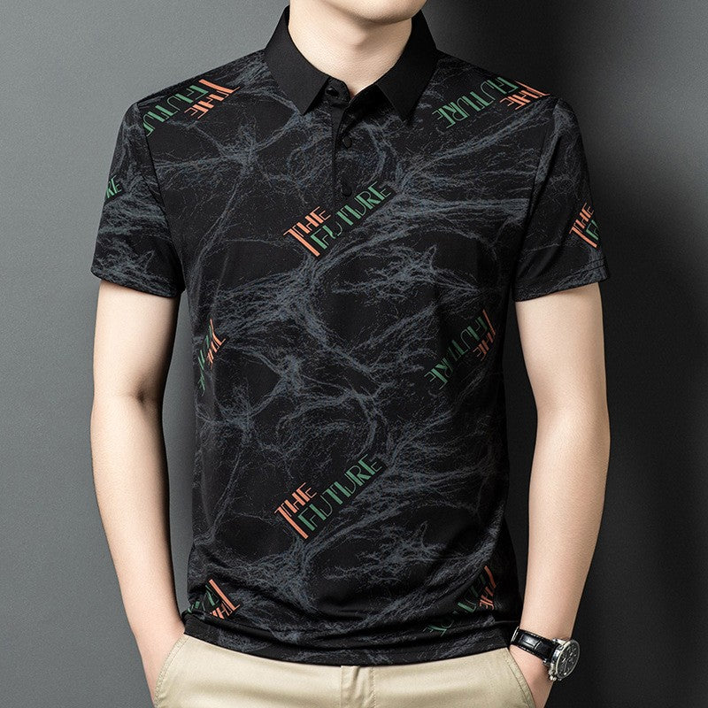 luu346-Men's Casual Short Sleeve Polo Shirt
