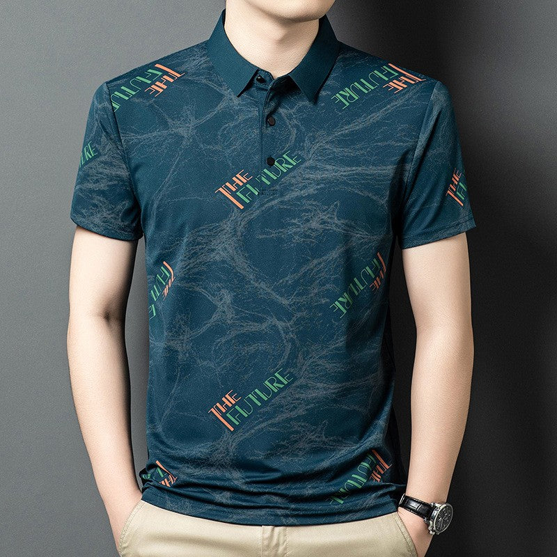 luu346-Men's Casual Short Sleeve Polo Shirt