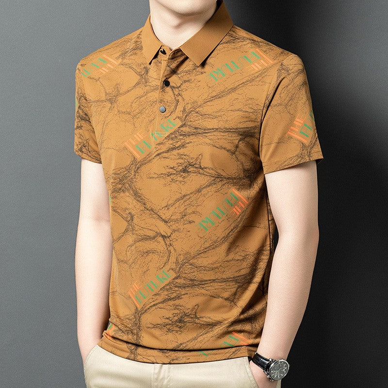 luu346-Men's Casual Short Sleeve Polo Shirt