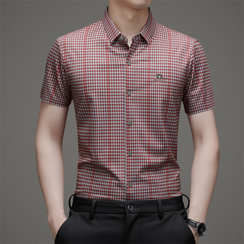 cm401-2025 Men's silk short-sleeved shirt