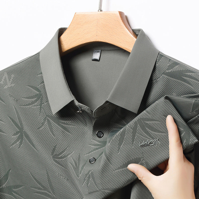 2025 Men's Summer Ice Silk Short Sleeve Polo Shirt