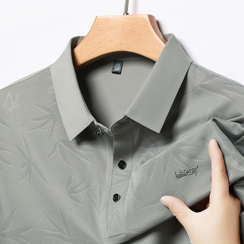 2025 Men's Summer Ice Silk Short Sleeve Polo Shirt