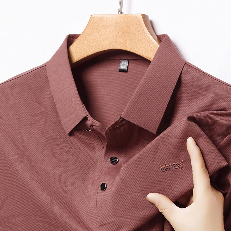 2025 Men's Summer Ice Silk Short Sleeve Polo Shirt