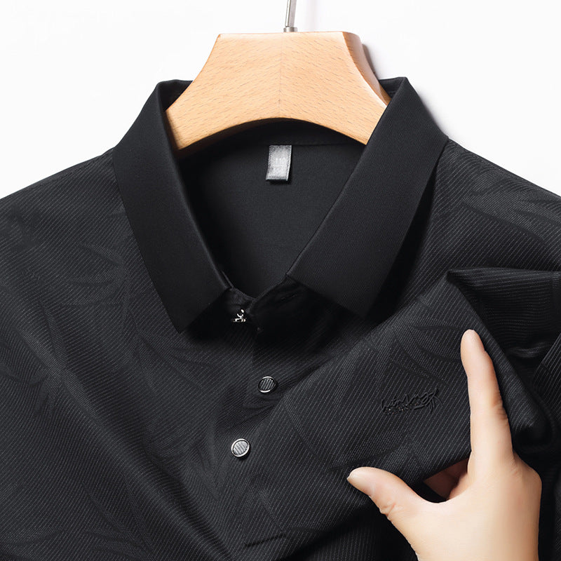 2025 Men's Summer Ice Silk Short Sleeve Polo Shirt