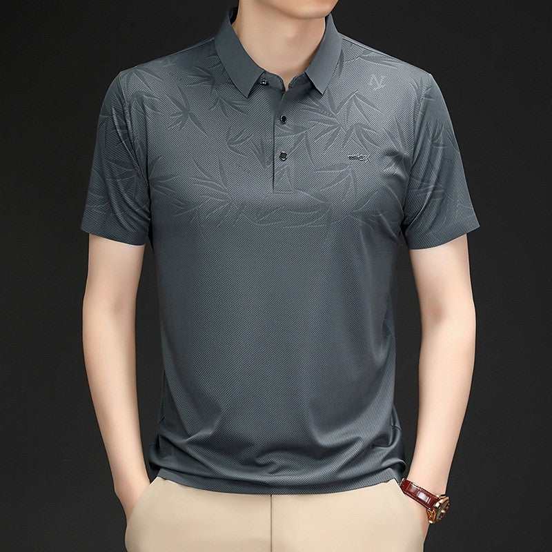 2025 Men's Summer Ice Silk Short Sleeve Polo Shirt