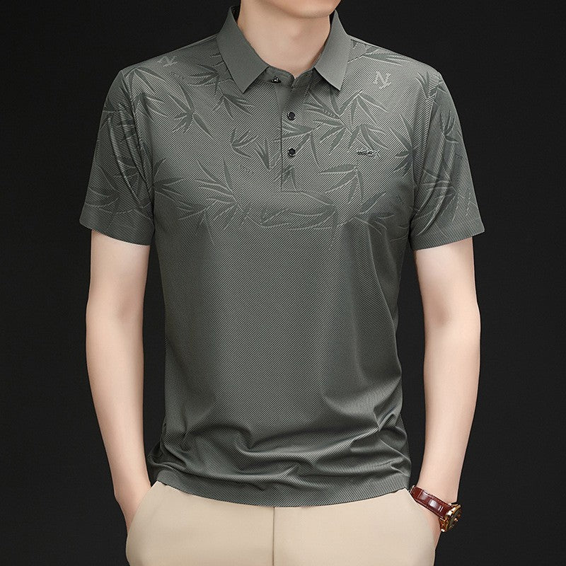 2025 Men's Summer Ice Silk Short Sleeve Polo Shirt