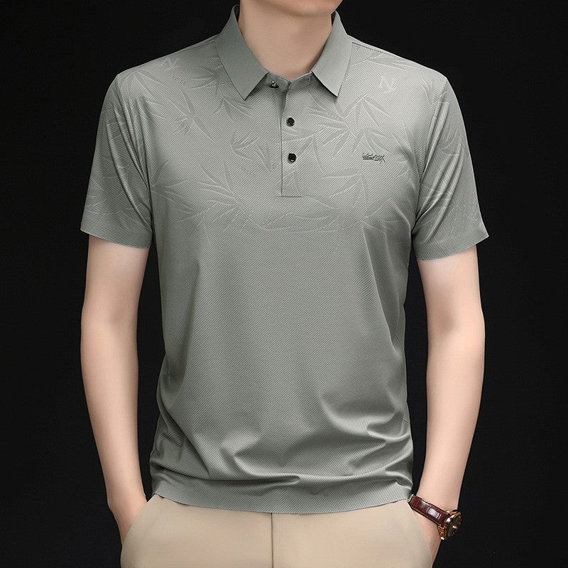 2025 Men's Summer Ice Silk Short Sleeve Polo Shirt