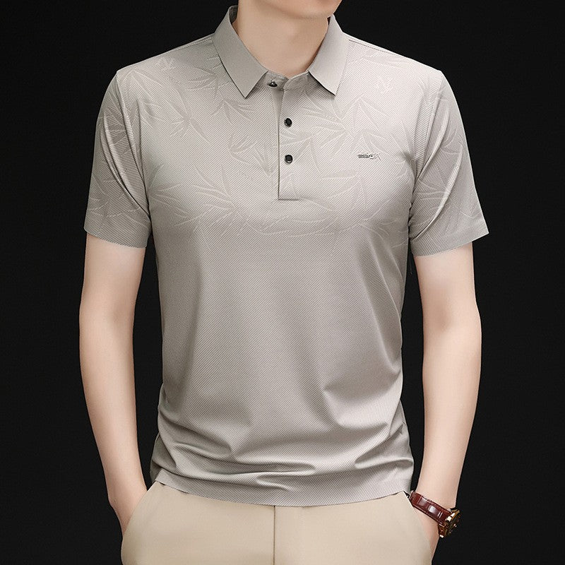 2025 Men's Summer Ice Silk Short Sleeve Polo Shirt