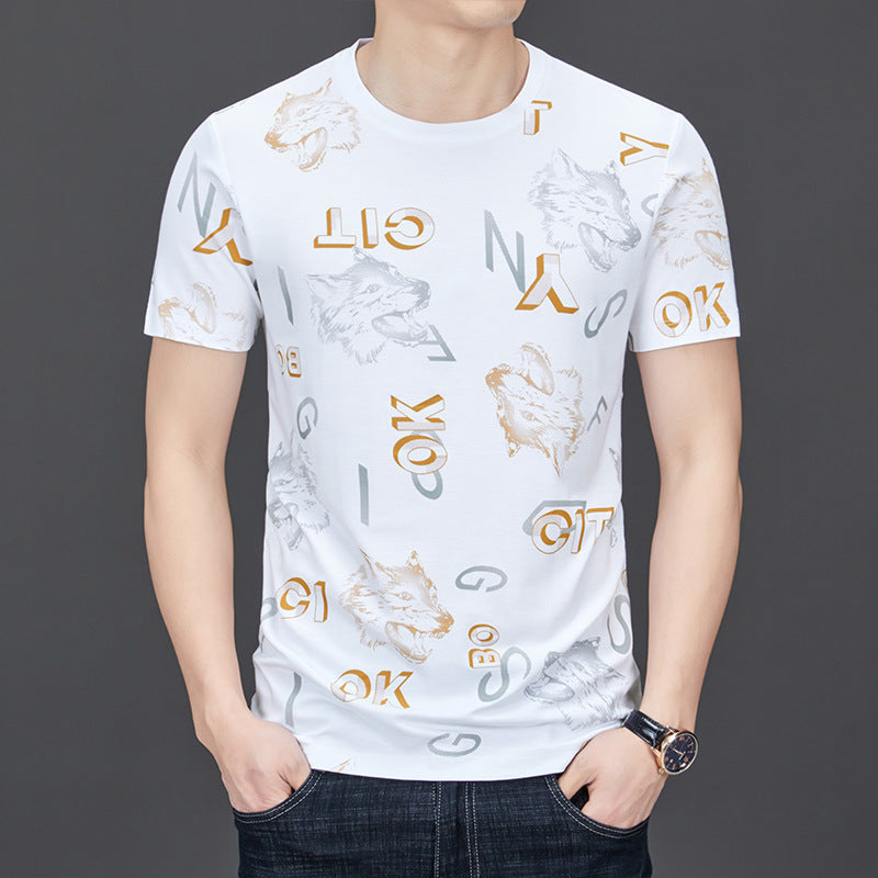 luu854-Men's summer casual short-sleeved T-shirt
