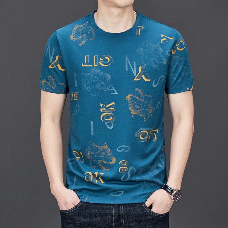 luu854-Men's summer casual short-sleeved T-shirt