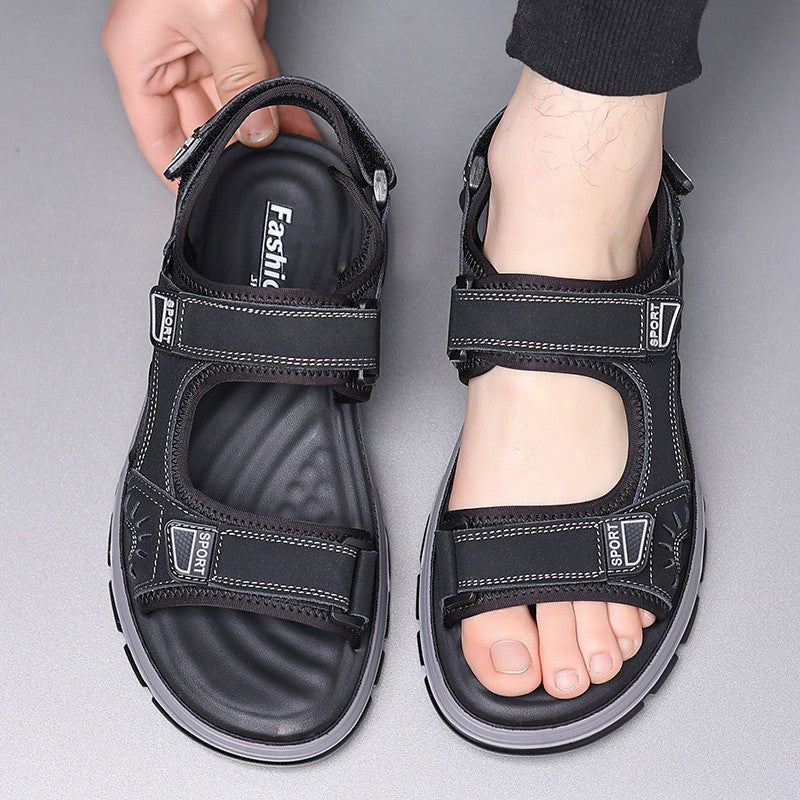 2025 Men's summer non-slip sports casual leather sandals