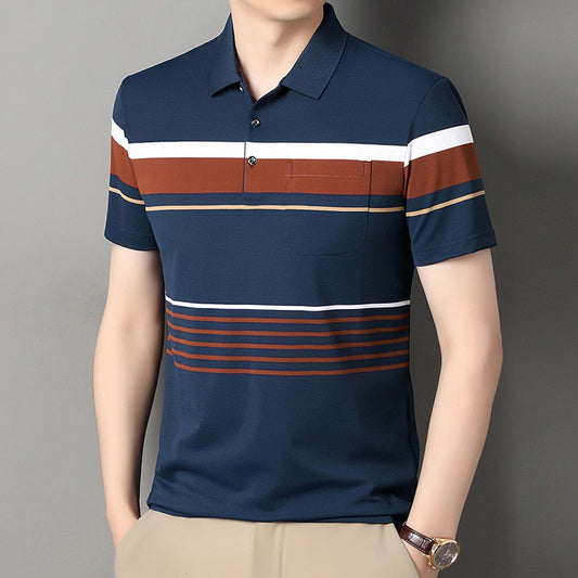Men's high-end business short-sleeved POLO shirt
