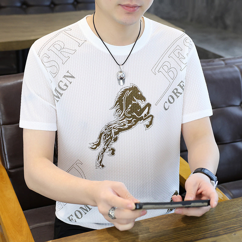 cf357-Men's short sleeve personalized T-shirt