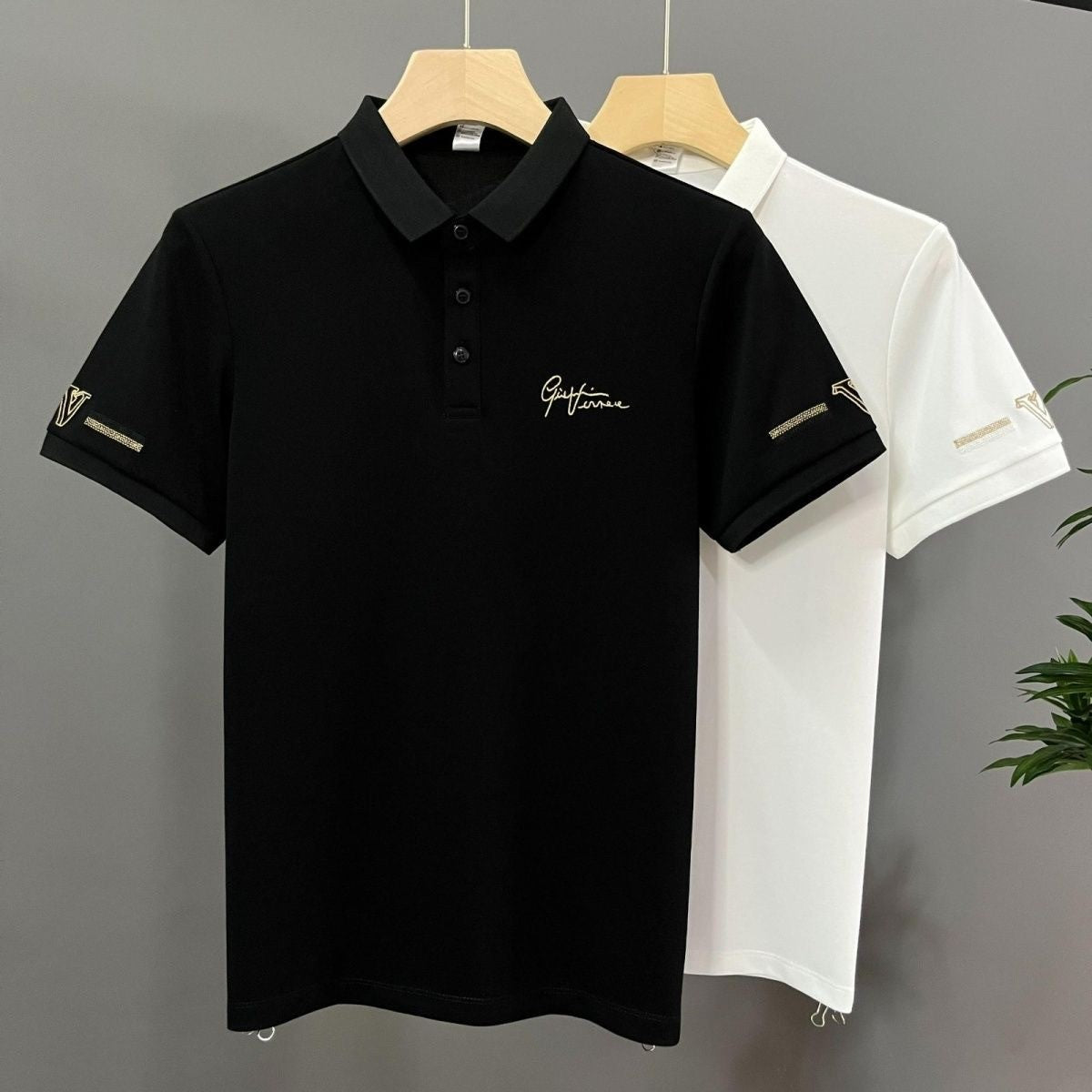 Men's summer versatile embroidered short-sleeved polo shirt