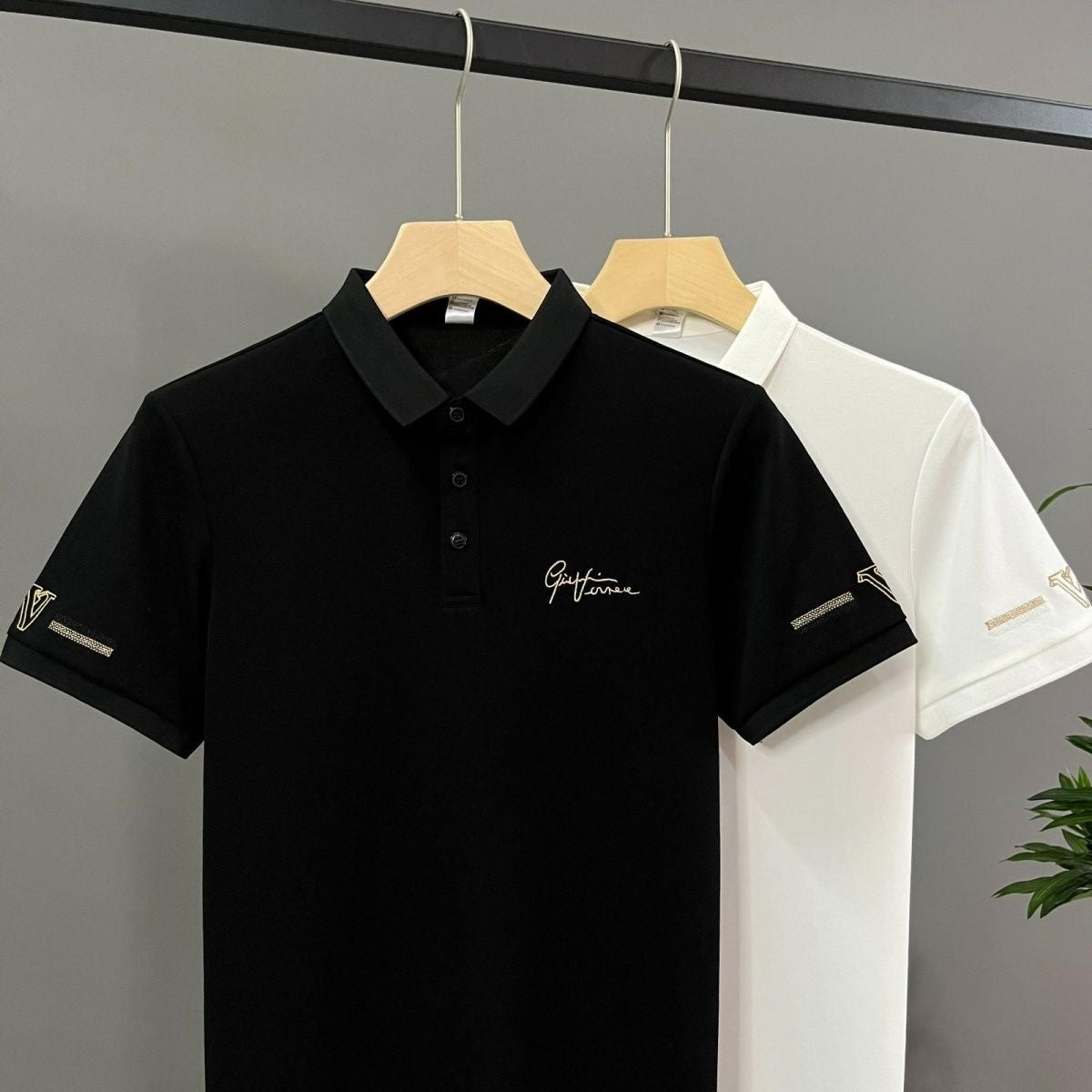 Men's summer versatile embroidered short-sleeved polo shirt