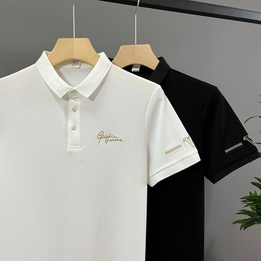 Men's summer versatile embroidered short-sleeved polo shirt