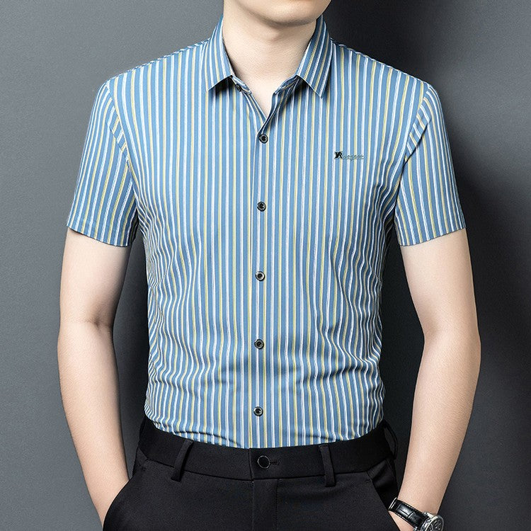 txv100-Men's striped short-sleeved shirt