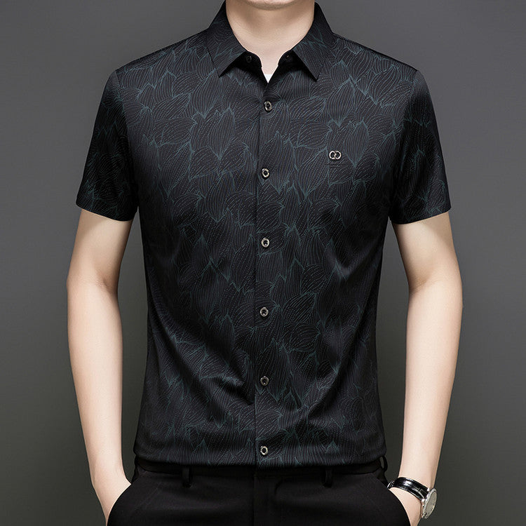 Men's summer printed silky shirt(cm402)