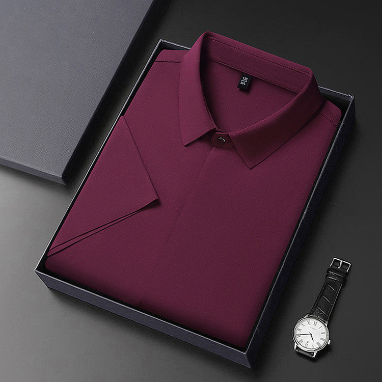 Men's Summer Zipper Short Sleeve Shirt