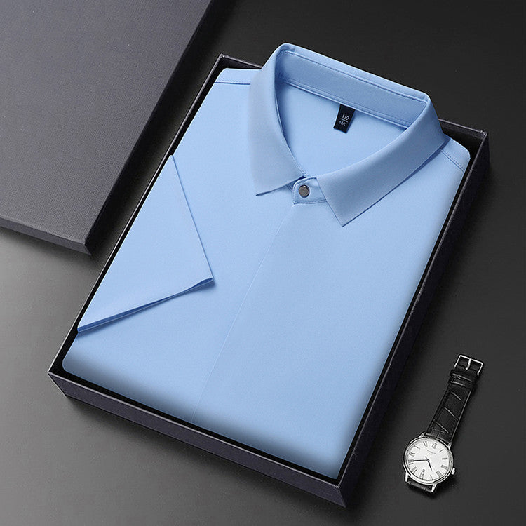 Men's Summer Zipper Short Sleeve Shirt
