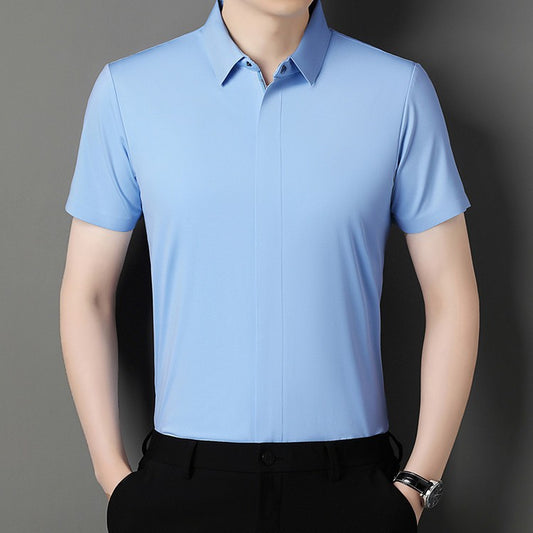 Men's Summer Zipper Short Sleeve Shirt
