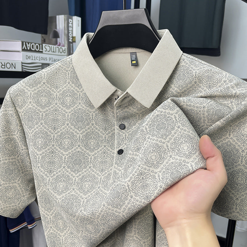 Men's summer loose versatile short-sleeved polo shirt