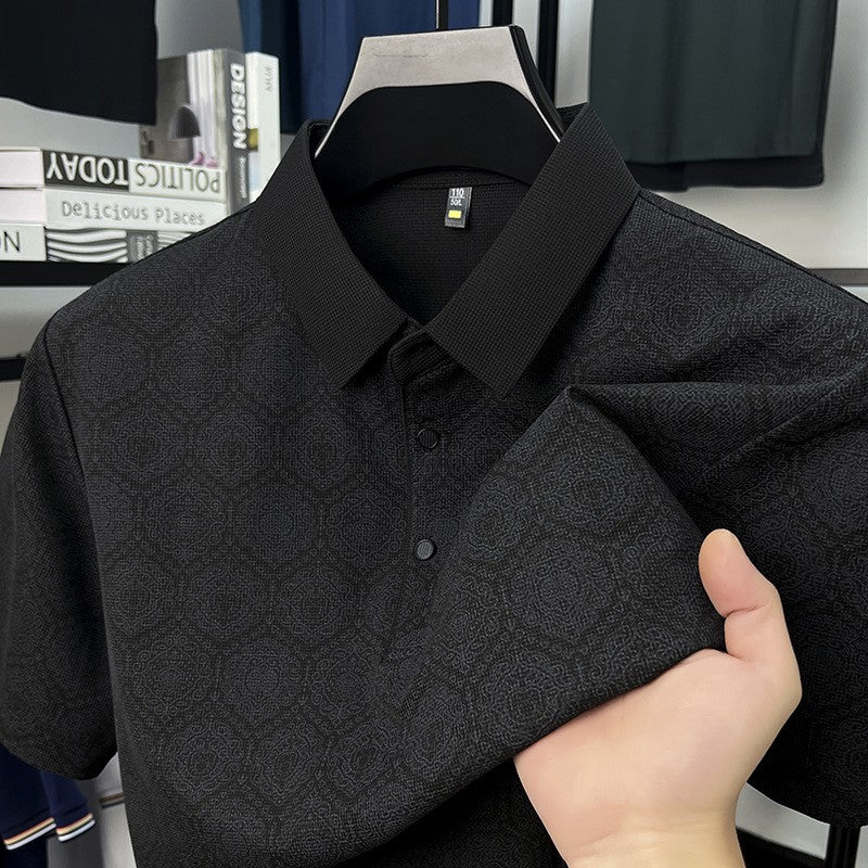 Men's summer loose versatile short-sleeved polo shirt