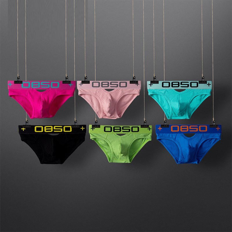 kuu371-Men's Personalized Hollow Cotton Briefs