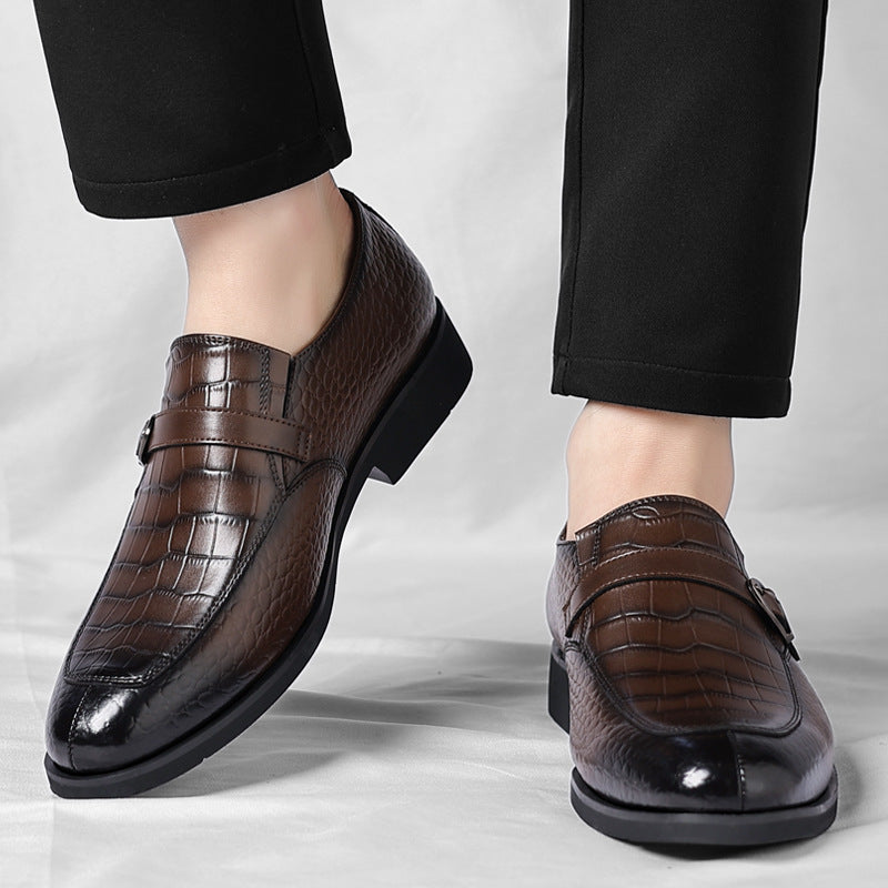 Business casual crocodile pattern men's leather shoes(cm444)