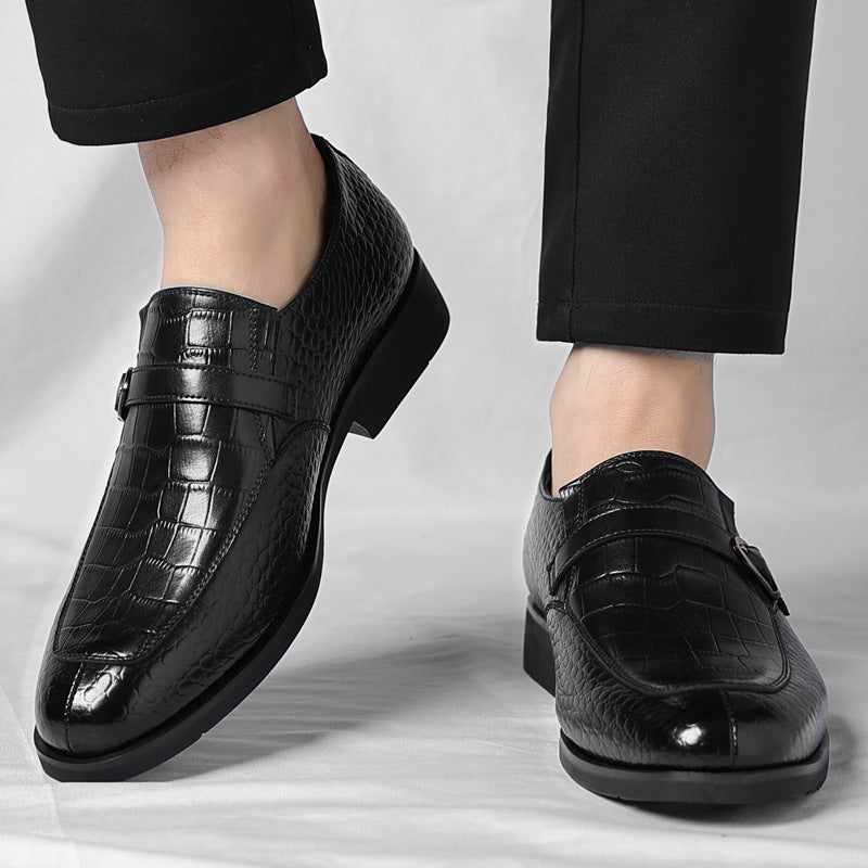 Business casual crocodile pattern men's leather shoes(cm444)