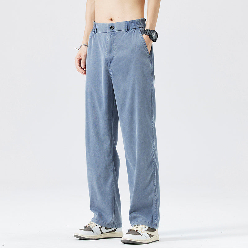 Men's casual all-match ice silk trousers(you397)