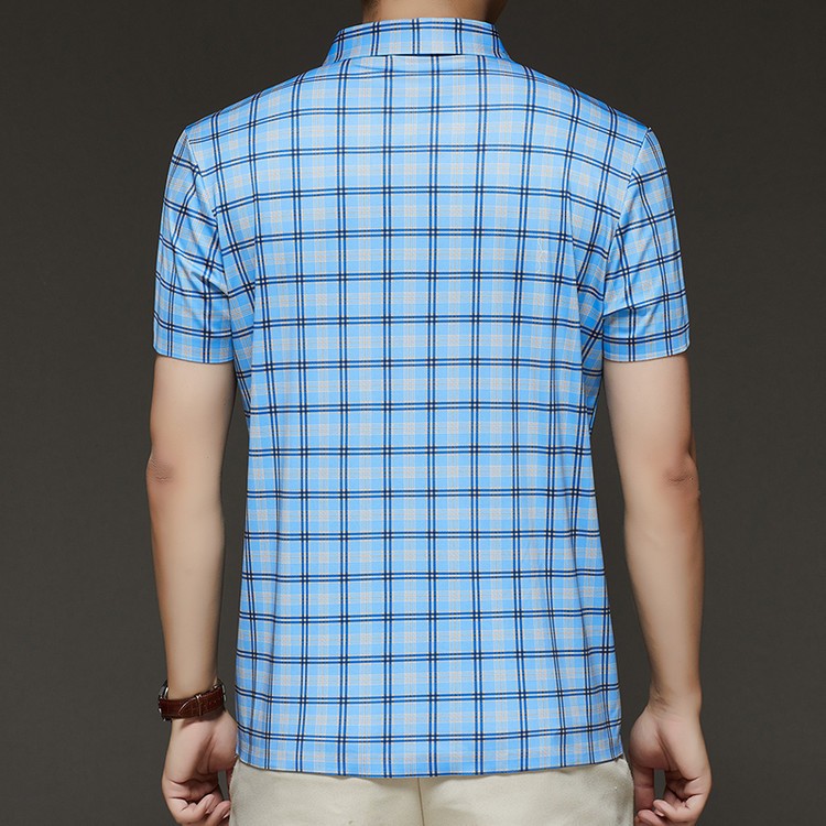 Men's Summer Striped Ice Silk Short Sleeve POLO Shirt(cm457)
