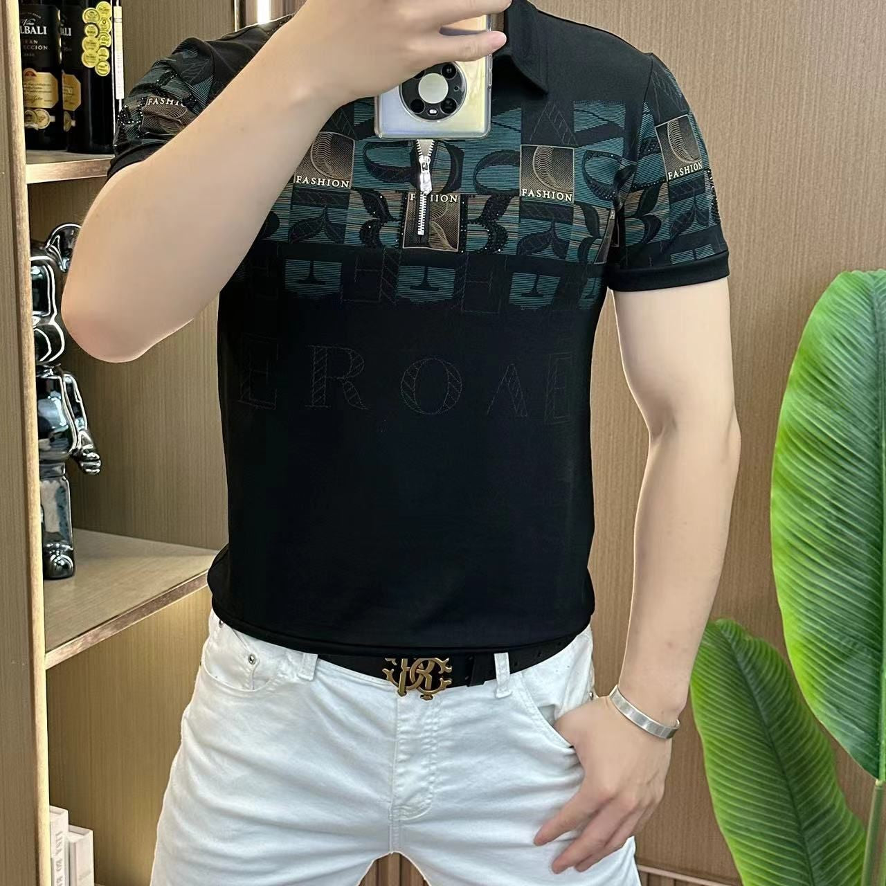 Casual Fashion Round Neck Men's Short Sleeve T-Shirt(cm454)