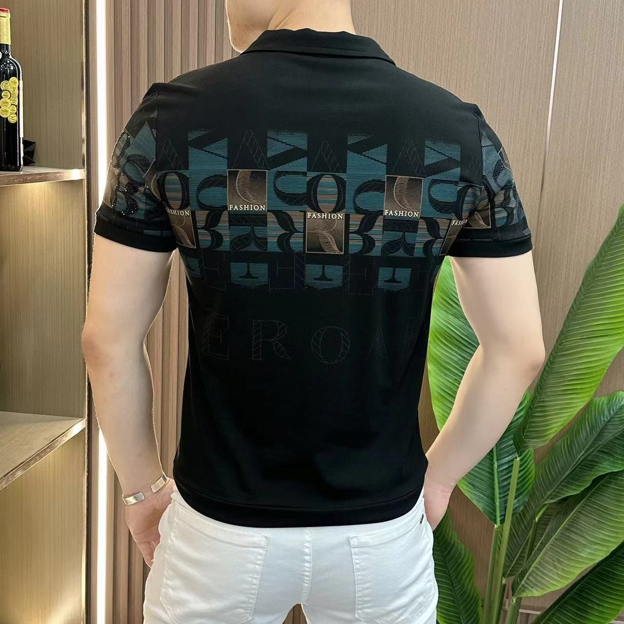 Casual Fashion Round Neck Men's Short Sleeve T-Shirt(cm454)