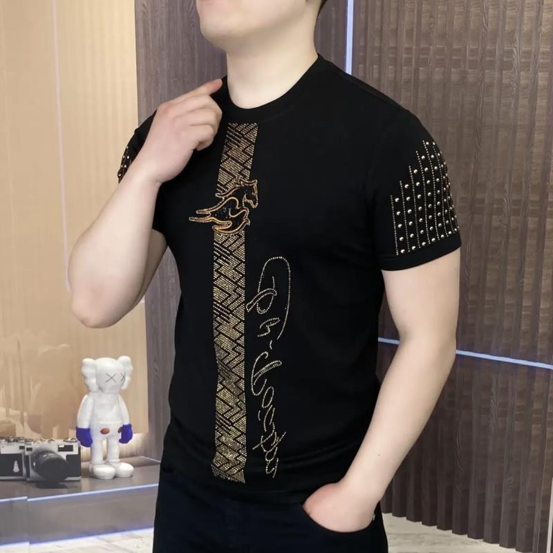 iq375-Fashion round neck men's T-shirt