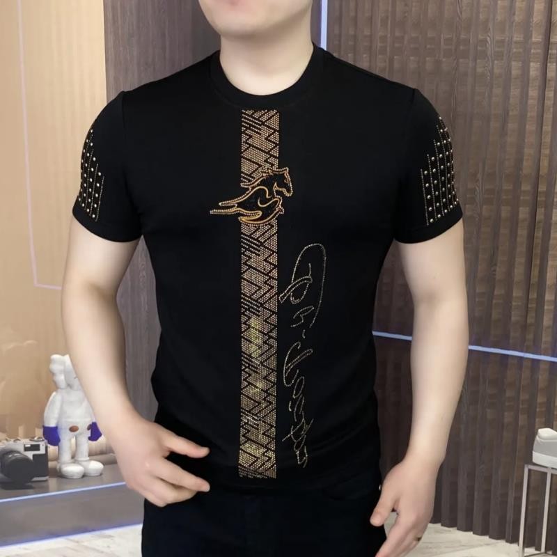 iq375-Fashion round neck men's T-shirt