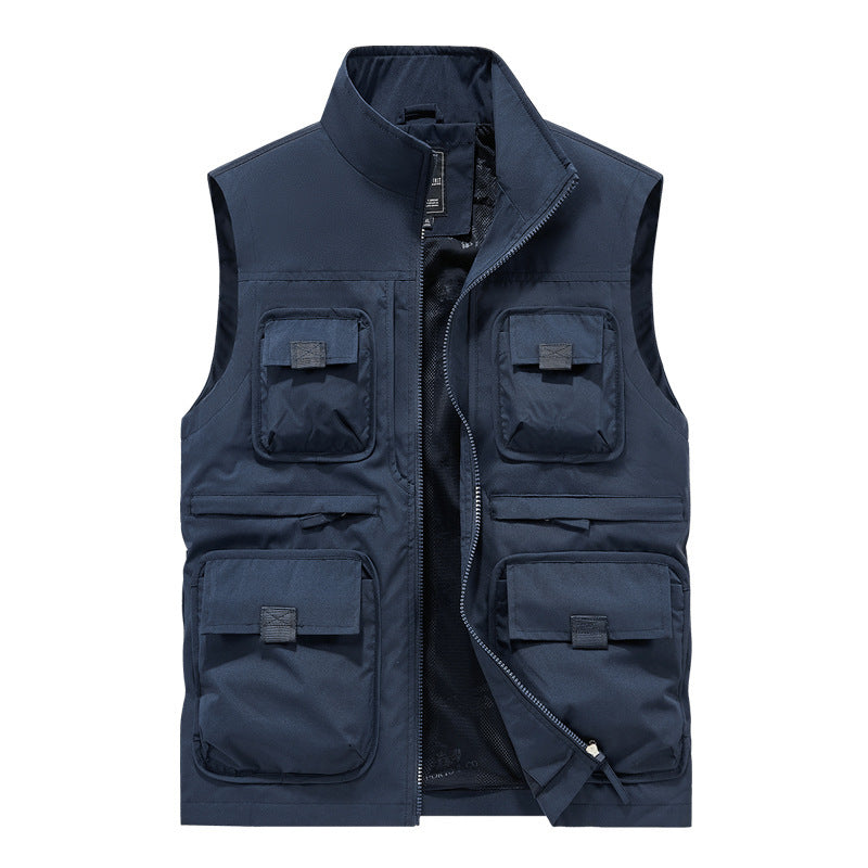 2025 Men's thin breathable outdoor quick-drying multi-pocket work vest(cm461)
