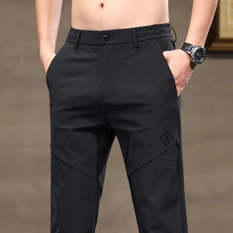 Men's summer straight ice silk casual pants(you405)