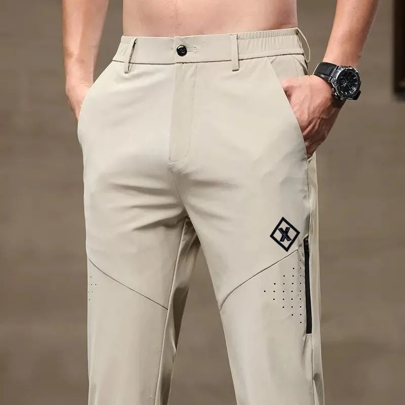 Men's summer straight ice silk casual pants(you405)