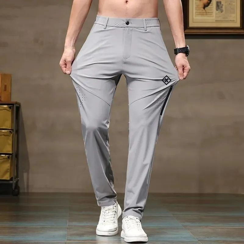 Men's summer straight ice silk casual pants(you405)