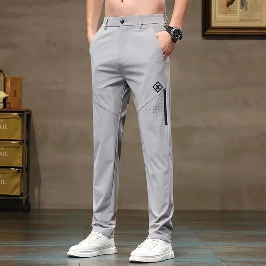 Men's summer straight ice silk casual pants(you405)