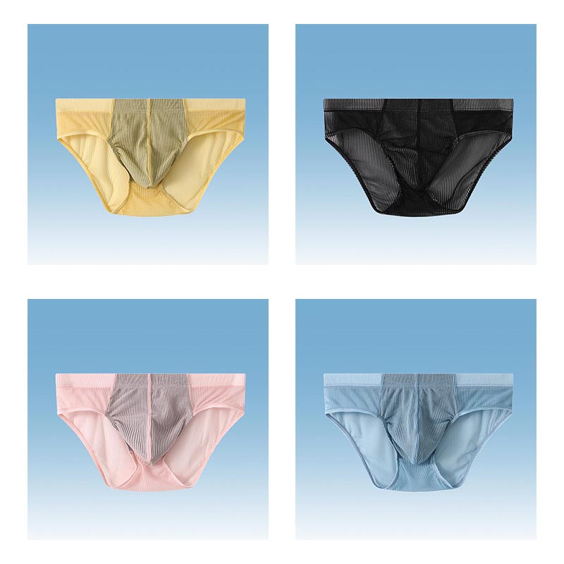 luu396-Men's Fashion Ice Silk Thin Briefs