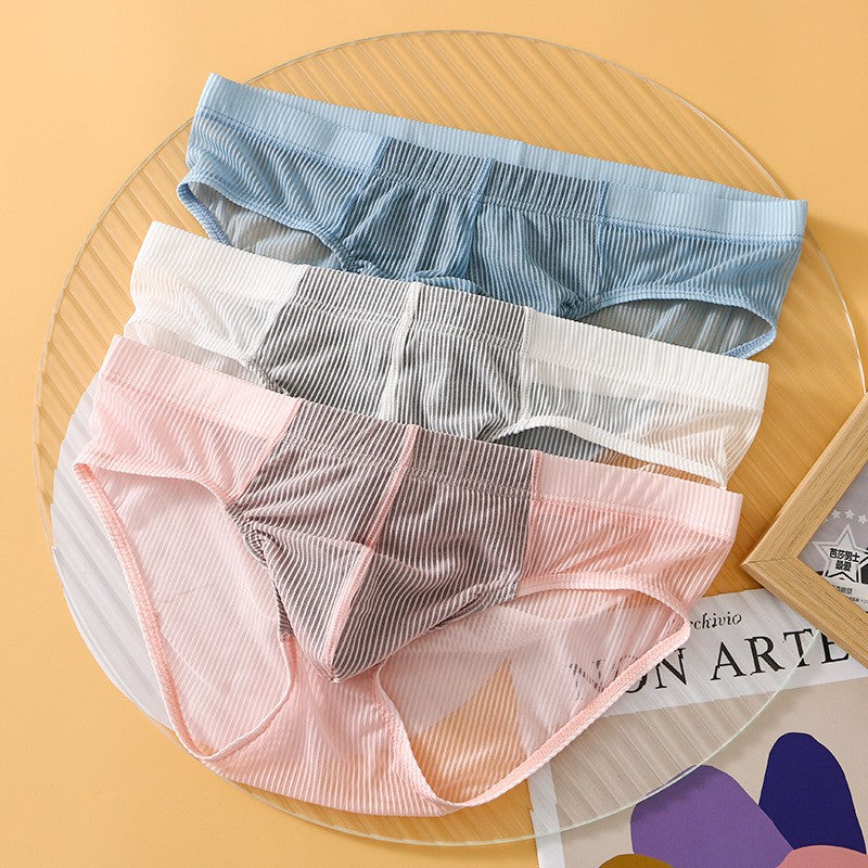 luu396-Men's Fashion Ice Silk Thin Briefs