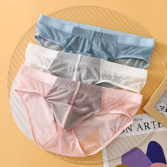 luu396-Men's Fashion Ice Silk Thin Briefs