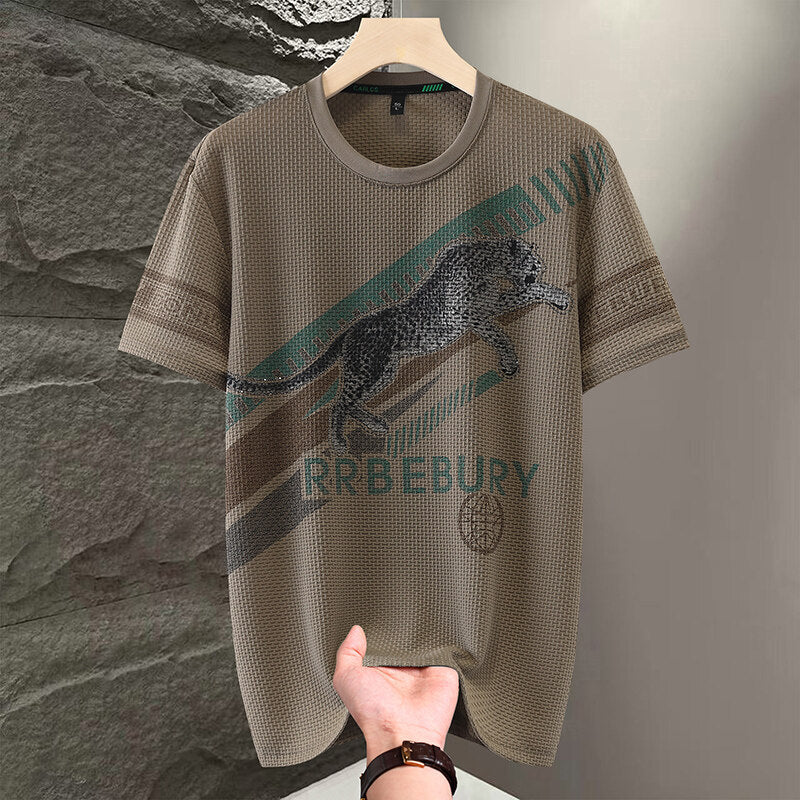 Men's high quality printed ice silk short sleeves(you398)