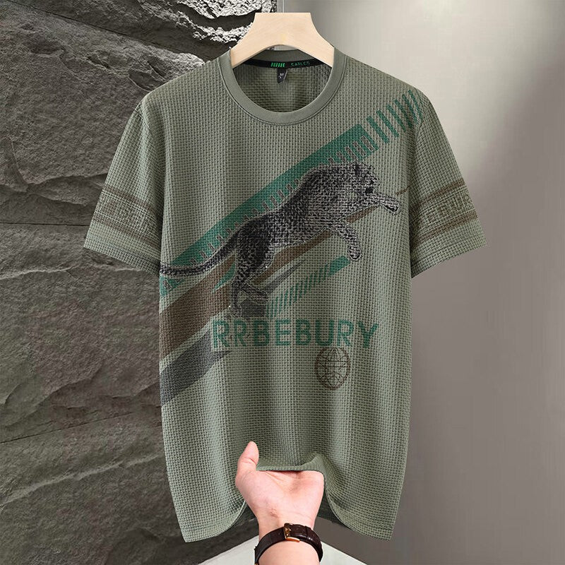 Men's high quality printed ice silk short sleeves(you398)